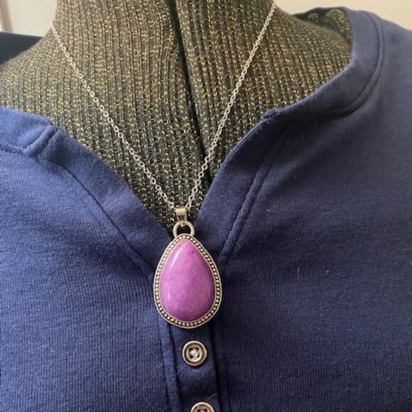 Paparazzi On The Home Frontier Purple Necklace W/matching Earrings - Picture 1 of 3